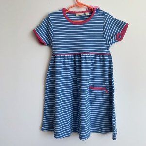 JoJo Maman Bebe Girl Striped Dress, 5-6 Years 5T